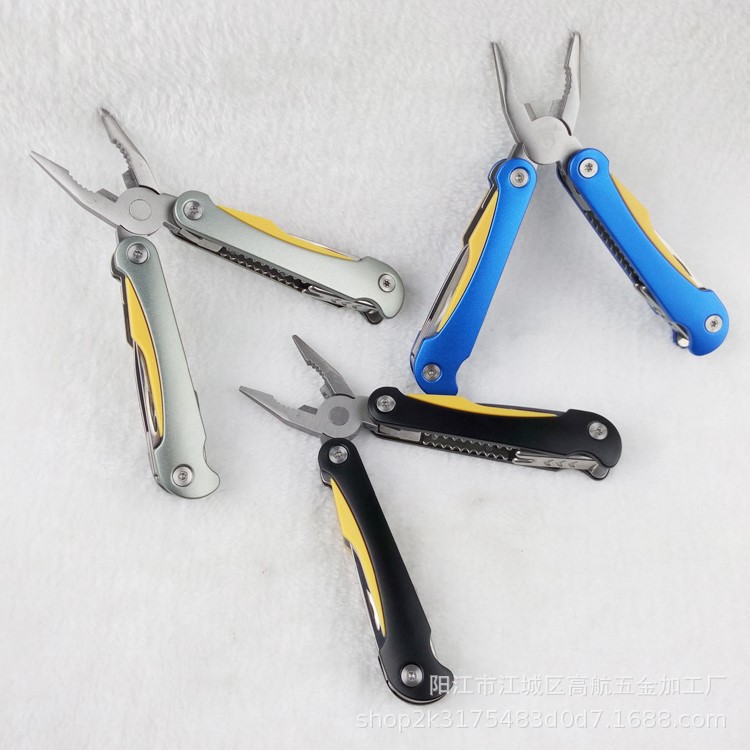 批发生产不锈钢多功能钳子 户外多用工具钳 野营多功能组合刀钳