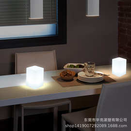厂家LED发光台灯塑料防水智能简约创意滚塑卧室装饰充电小夜灯