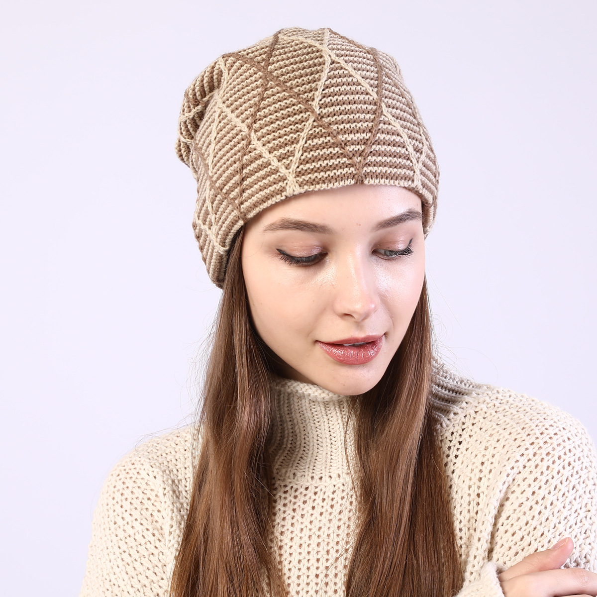 Knitted Beanie Hat For Autumn And Winter Warm Ear Protection_voghion.com