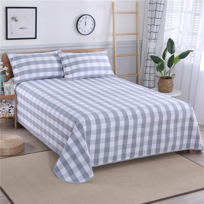 厂家直销纯棉老粗布三件套床上双人凉席全棉床单加厚包边折叠凉席|ms