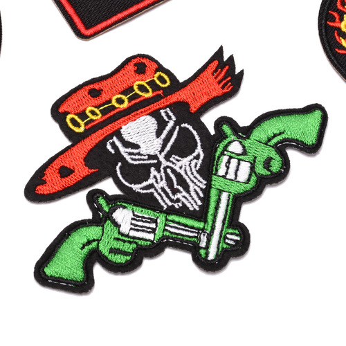 Junalu New Model Direct Sales Motorbike Patch Embroidered Badge Patch Cartoon Fabric Patch Can