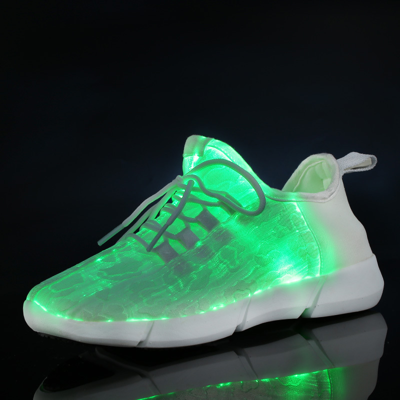 Size 46 Summer Led Fiber Optic Shoes For Girls Boys Men Women USB ...