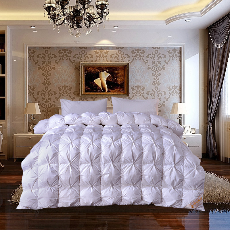 批发羽绒被95白鹅绒扭花被子朵朵绒鹅绒被加厚羽绒被冬被专售店|ru