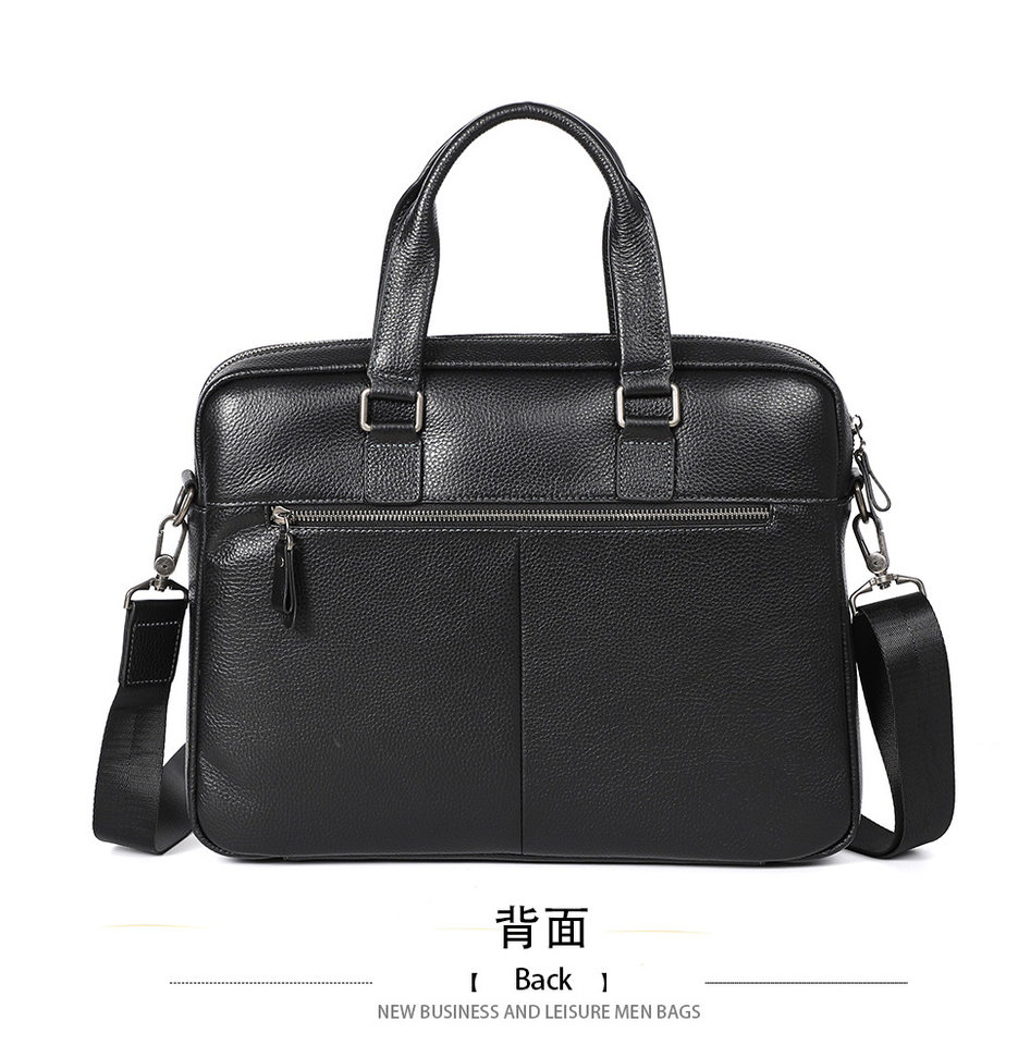 Túi xách tay nam da bò lớp đầu 28×38×8 cm kiêm túi đeo chéo, đựng laptop 13 inch — Màu cà phê, Màu xanh lam, Màu đen chi tiết 19