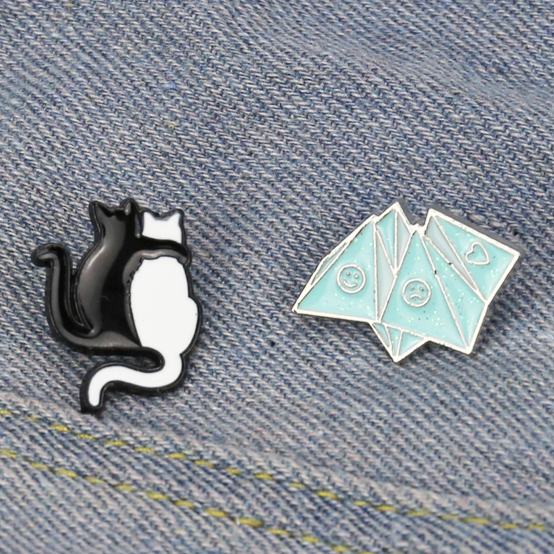 Southeast Northwest Origami Collar Pin Children's Enamel Badge Brooch display picture 2