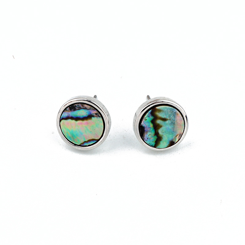 Jewelry Round Imitation Abalone Shell Earrings Colored Shell Earrings Resin Earrings display picture 4