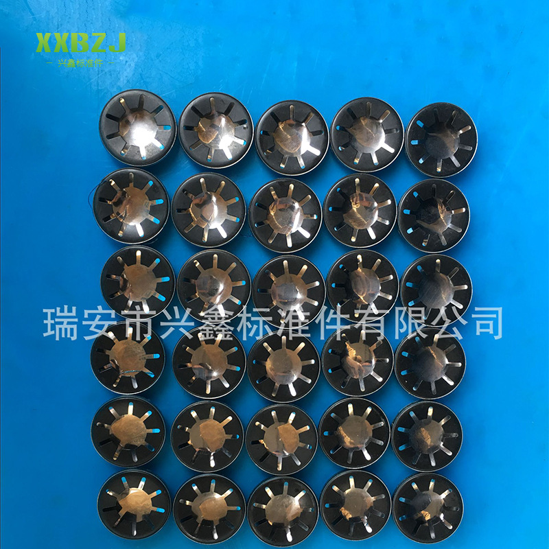 诚信厂家供应 带帽轴夹盖帽轴承夹垫圈.65锰弹簧钢发黑质优