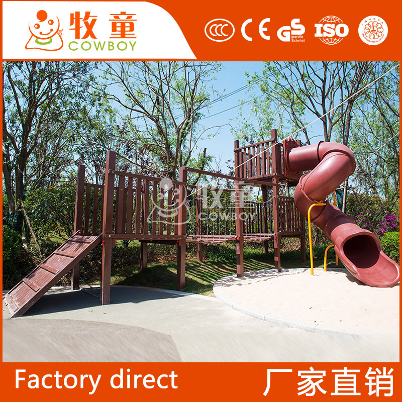 Scenic spot gran casa del árbol de diapositivas niños Parque de Atracciones combinación de diapositivas al aire libre de acero inoxidable giratoria equipo de diapositivas