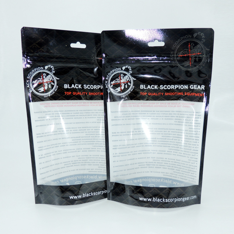 服装包装袋 超市精品衣服裙子半透明拉链自封铝箔黑色自立包装袋