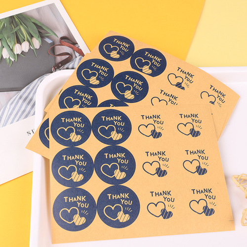 New Trend Thank You Round Sticker Wholesale THANK YOU Comic Sticker 12 Pcs Sealing Sticker