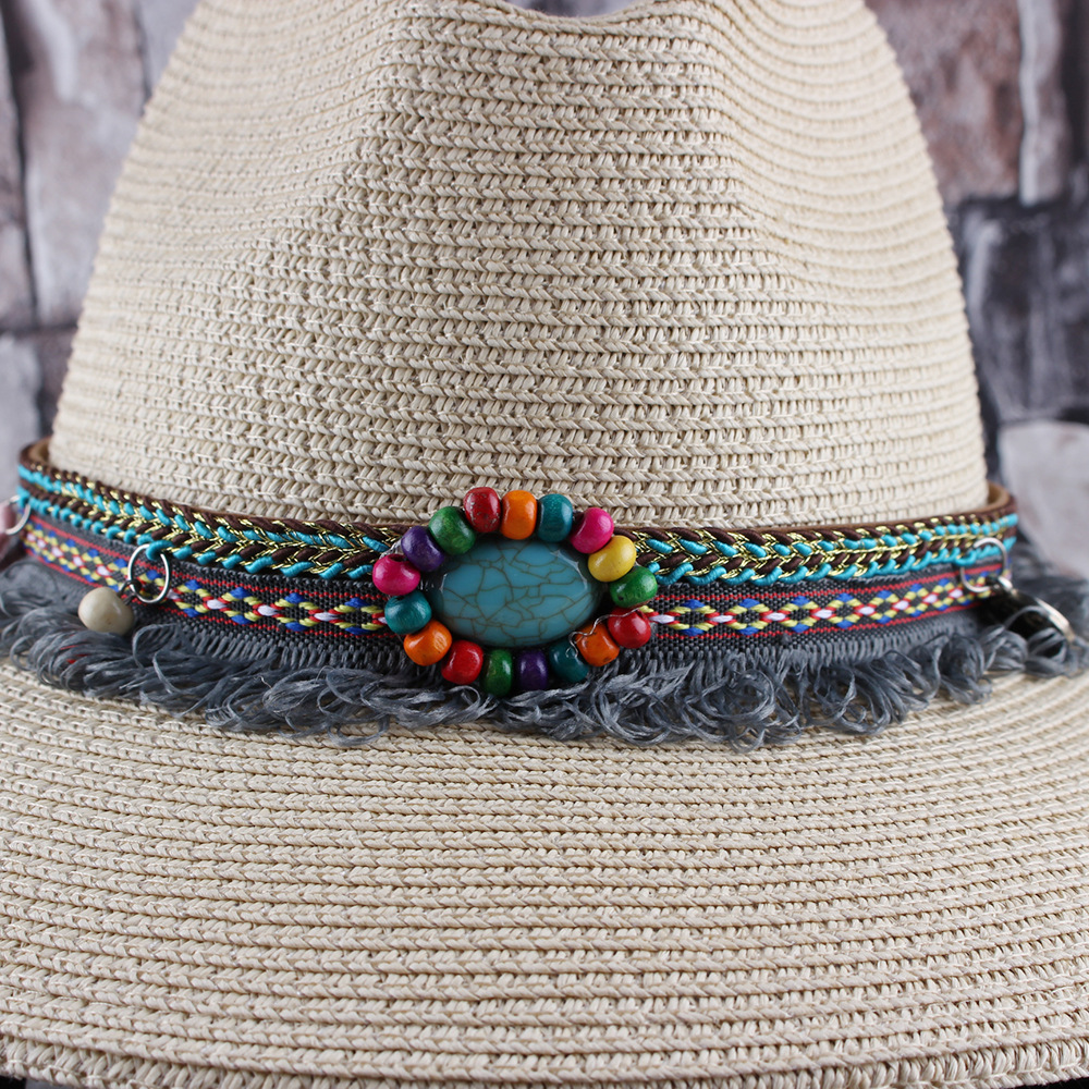 Sombrero de paja de mujer a juego de moda de verano nuevo sombrero de paja ajustable con protección solar en forma de campana sombrero de paja de viaje de playa