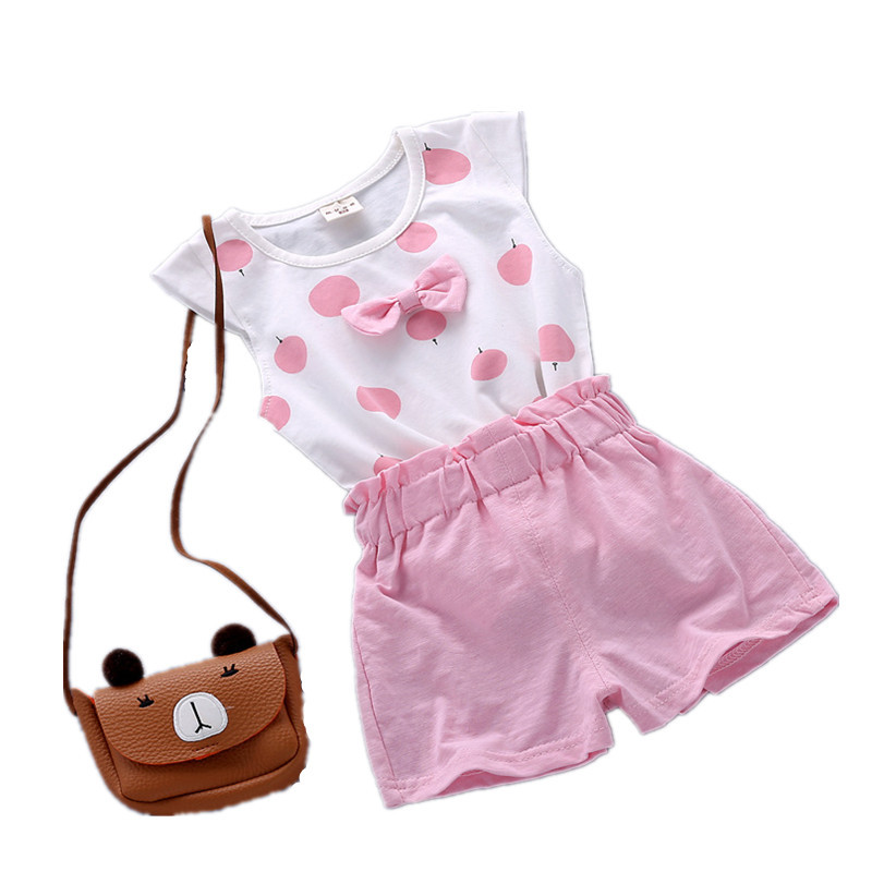Children's Cotton Short-sleeved Suit 2023 Baby Boys and Girls Summer Clothes 1-2-3-4 Years Old Baby T-shirt Shorts Trendy