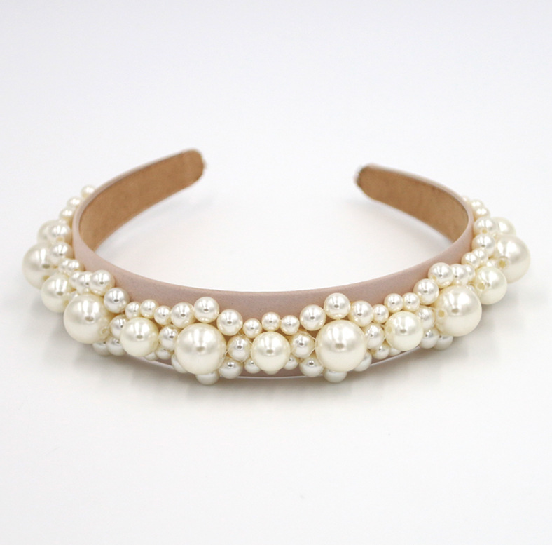 Hot Selling Fashion Headband Woven Big Pearl Headband Wholesale display picture 12