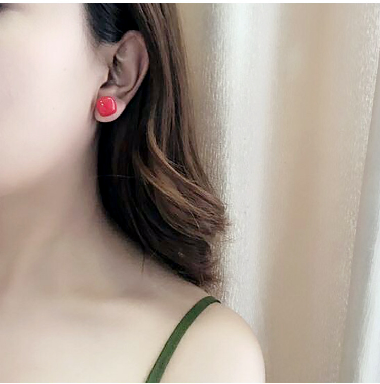 1 Pair Simple Style Square Metal Plating Womenu0027S Ear Studs