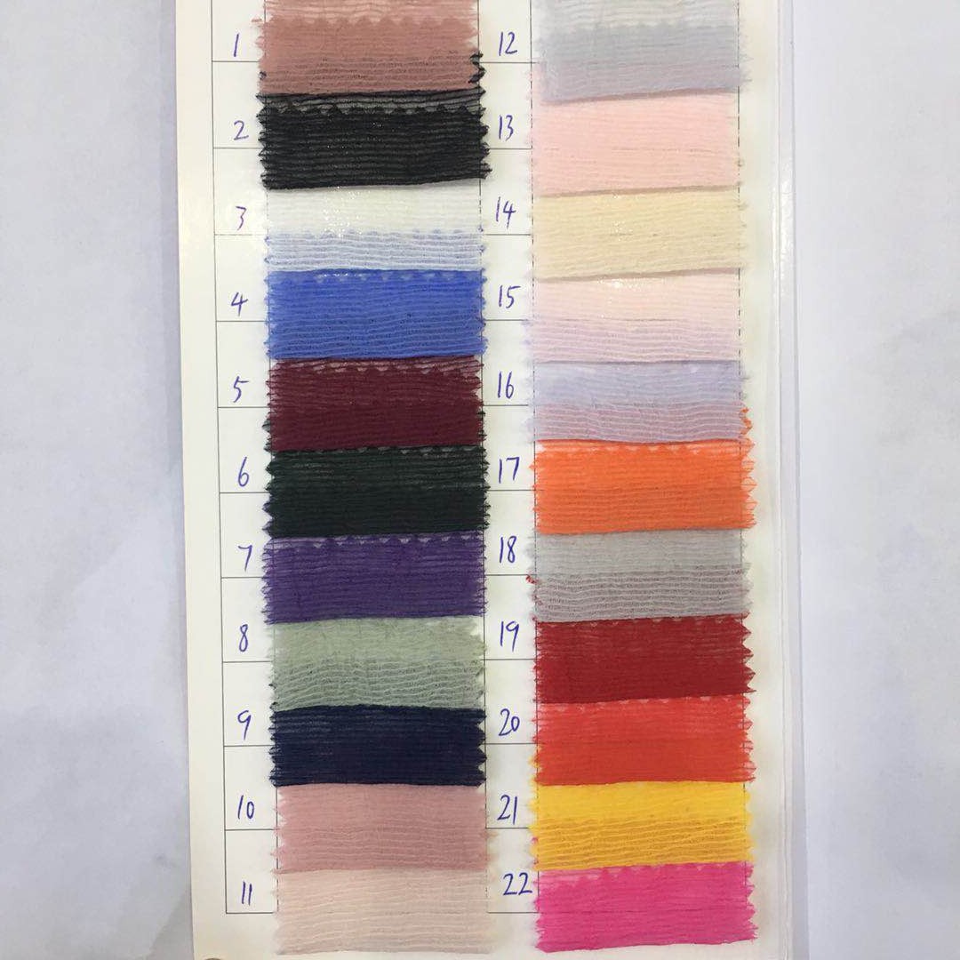 新款条子雪纺手抓花面料皱布雪纺皱面料 时装汉服丝巾头巾布料