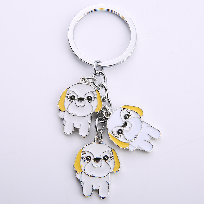 25g Weight Slip-on Clasp Closure Type Keychain Classification 1 Piece Quantity Daily Occasion Zinc alloy Material Dog Pattern Unisex Gender Cute Style 1 Piece Cute Dog Zinc Alloy Unisex Slip-on Keychain 5