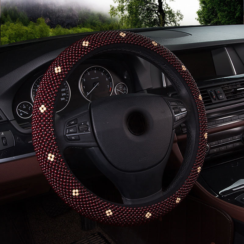new pattern Beads Steering wheel cover Four seasons Rosewood handle grip summer The car cover Unisex