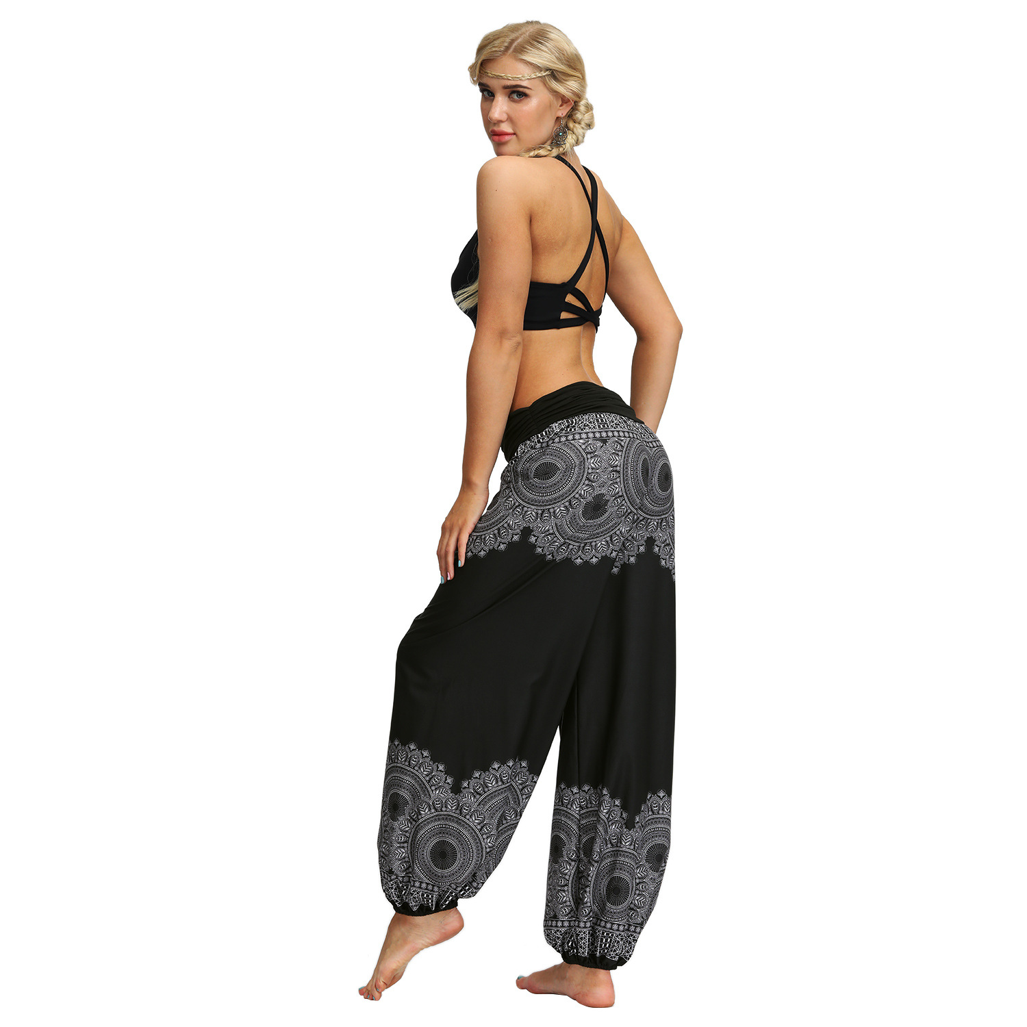 Printing Feather Fitness Yoga Casual Pants NSMDF67672