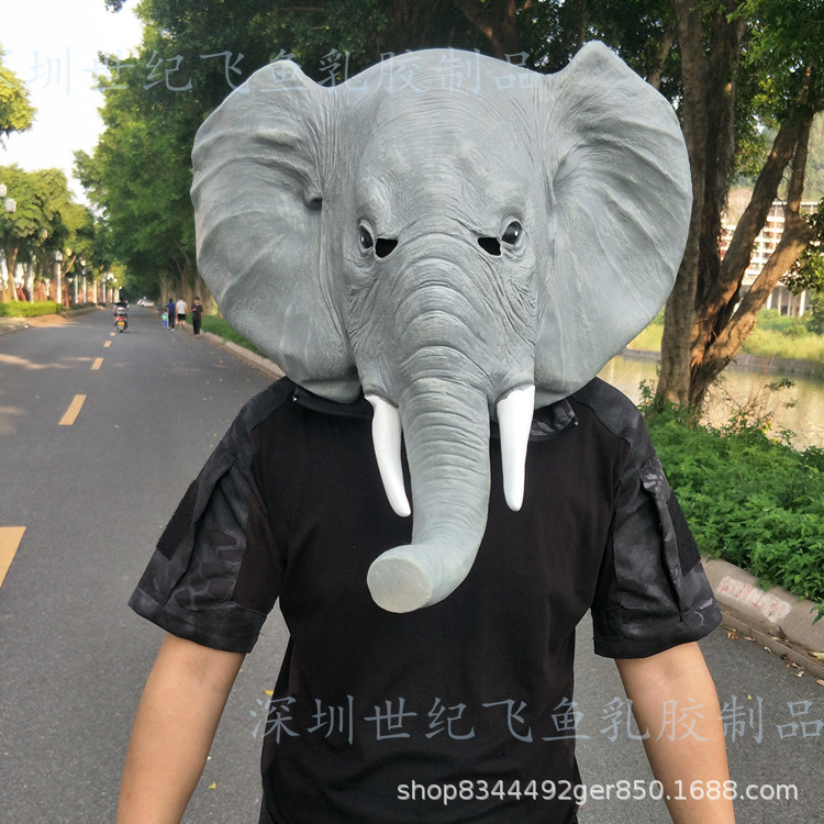 Elefante sombrero parodia máscara de Halloween mascarada elefante asiático risa animal máscara Live props COS