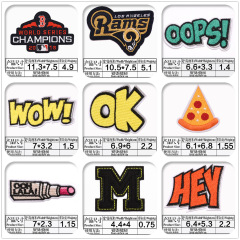 2019新布徽章布貼電腦繡花補丁貼鞋帽包飾品配件披薩字母服飾配件