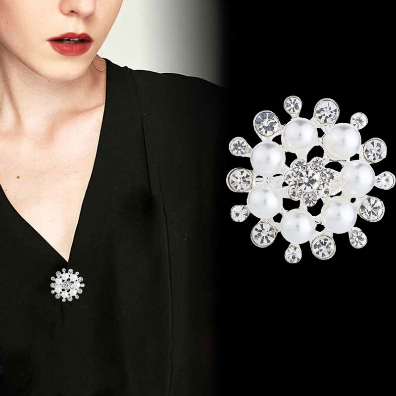 36g Weight Brooches Classification Holiday, Daily Occasion Alloy Material Flower Pattern Women's Gender Plating Design Elegant Style Elegant Pin Flower Alloy Plating Women's Brooches 28