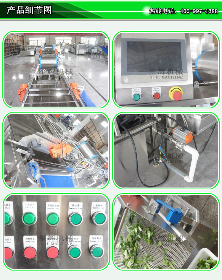 爆款 菠菜清洗设备菜类清洗机果蔬清洗流水线 定做