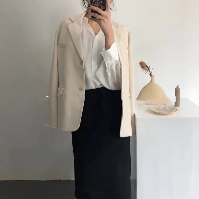 Шикарный маленький пиджак женский Осень 2019 Весна Деловая одежда корейский Повседневный костюм ins