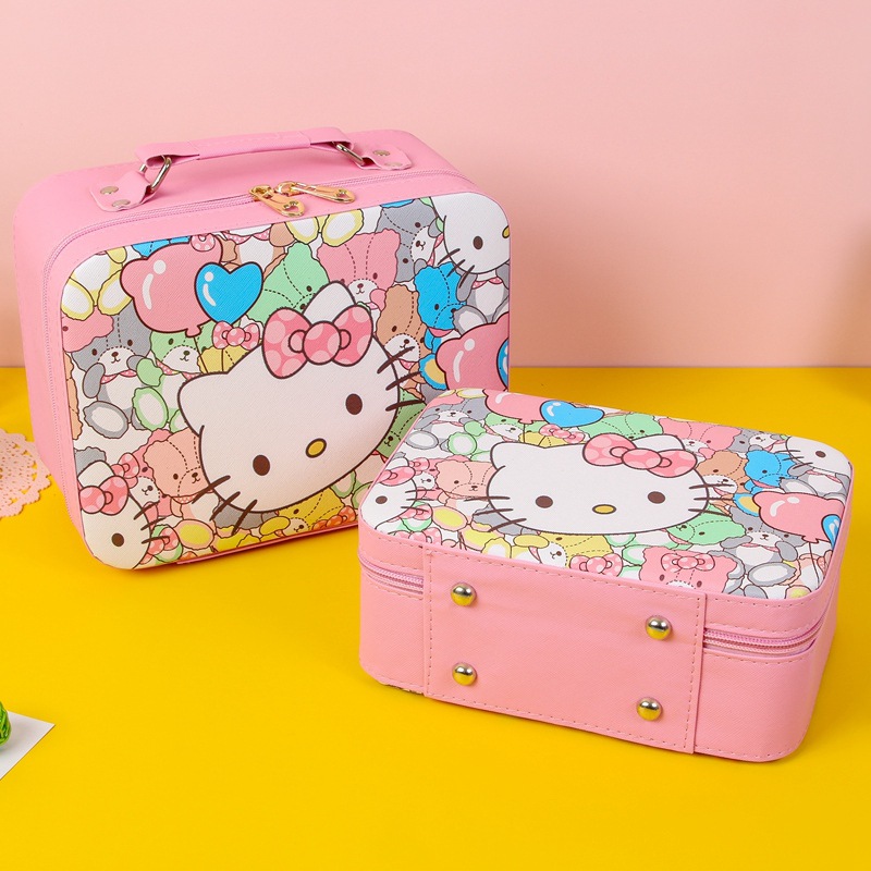 KT猫化妆包大小号便携大容量可爱少女心化妆箱简约旅行化妆收纳盒