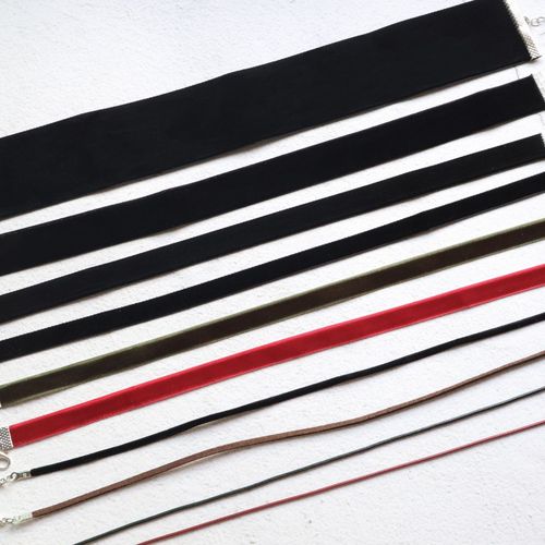 European and American jewelry INS extremely simple style black & red velvet choker choker choker short clavicle chain necklace for women