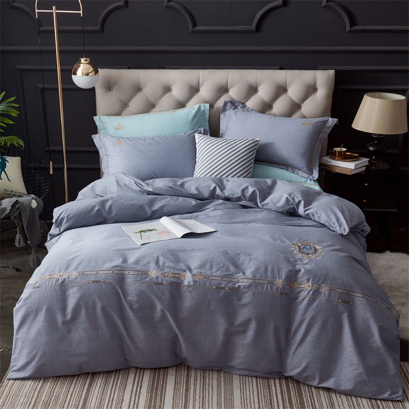 2019百分之百纯棉绣花工艺双人简约四件套批发零售礼品团购