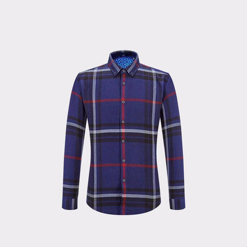 New men's fashion plaid shirt with extra thick, brushed lining—stylish, warm, and perfect for casual wear. Comfortable, slim-fit design—ideal for guys.