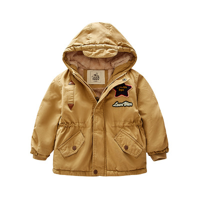 2019冬季儿童棉衣加绒加厚棉服3-8岁男童羽绒棉衣宝宝帅气小棉袄