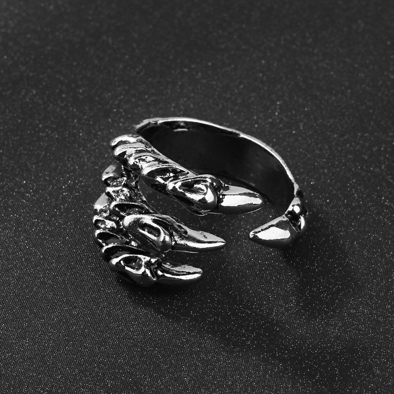 Retro Punk Eagle Claw Adjustment Open Ring display picture 5