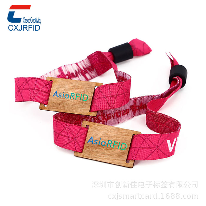 NFC木制编织腕带活动节日RFID编织腕带木制RFID腕带，NTAG215芯片