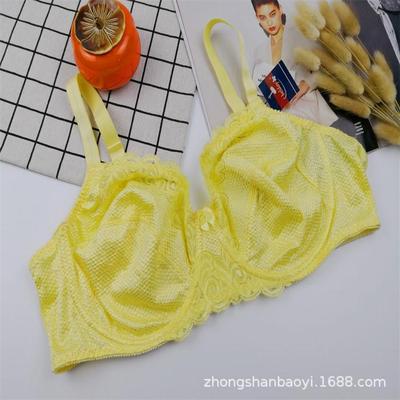 wholesale Foreign trade Plus Size Bras Europe and America Slim Underwear Big cup bra*yellow *100D