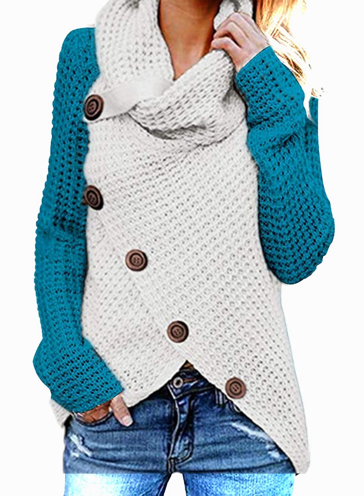 2023 Otoño e Invierno de las mujeres de manga larga irregular prendas de punto suéter deseo Amazon popular europeo y americano Venta caliente image 32