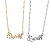 Short chain for key bag  with letters, necklace for princess