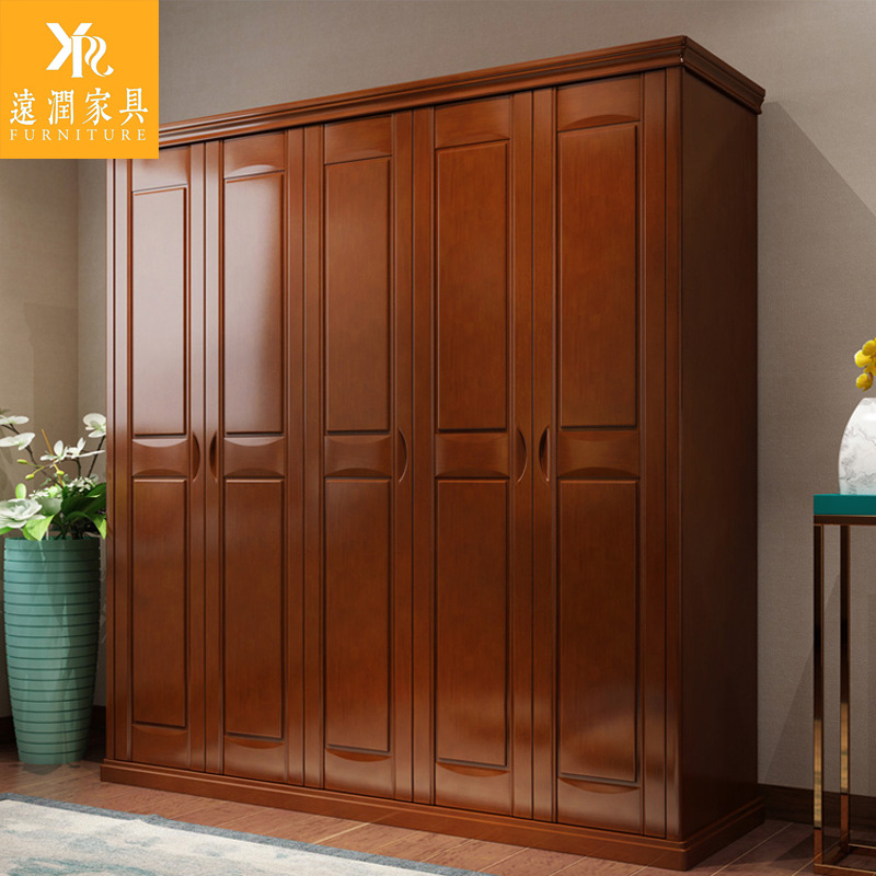 实木衣柜厂家直销 三四五六门双开门衣柜 可加顶加底座加抽屉|ms
