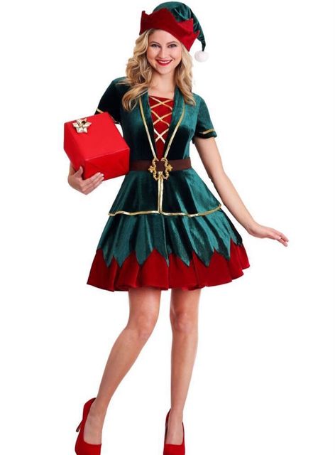 European and American code separated Christmas Clown Costume christmas green men and women’s clothing Christmas clothing