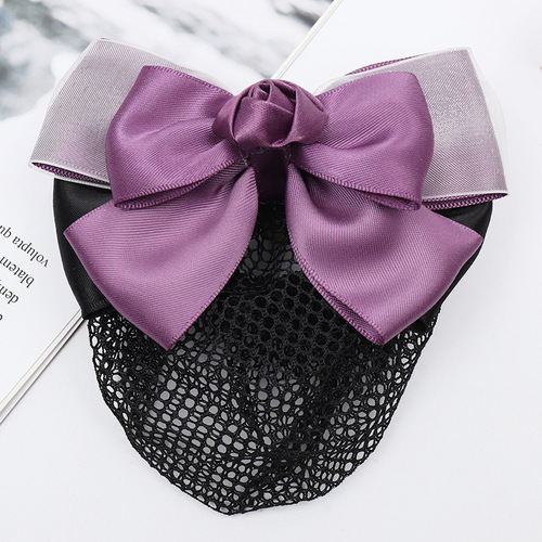 Nurse Headband Professional Hair Net Accessory Flight Attendant Nurse Hair Net Work Hair Net Hair Clip Bow Tie Hairpin Half Updo Headband