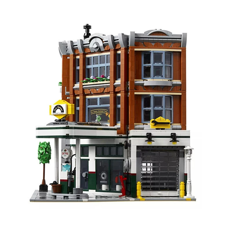 Лего Лего Конструктор 10264 Креативный вид улицы Street View Street Corner Automobile Repair Station 10270 Книжный магазин Игрушки