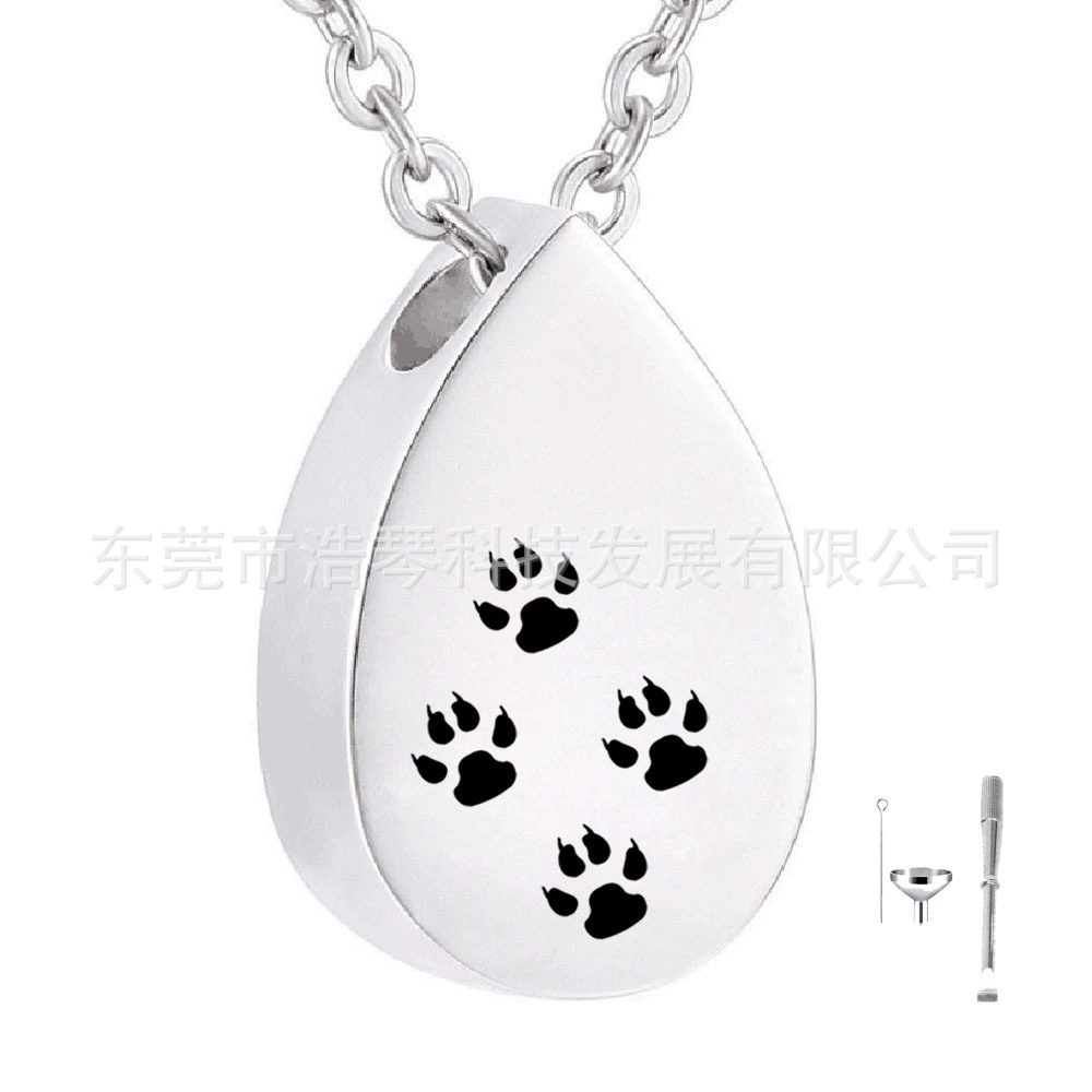 Мемориал домашних животных волосы остаются кости пепла ожерелье простые аксессуары для флаконов духов каплевидный принт лапы пепельная шкатулка кулон