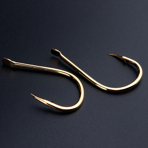 Lakefront crooked-mouth golden barbed Chianyao fishhook—ideal for sea fishing of grass carp, common carp, and crucian carp, as well as competitive black-pit angling.