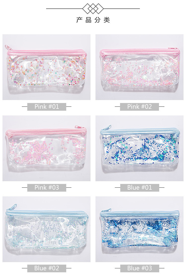 Fashion New Korean Storage Bag Transparent Waterproof Cosmetic Bag For Girls Cartoon Simple Zipper Toiletry Bag Storage Bag display picture 4