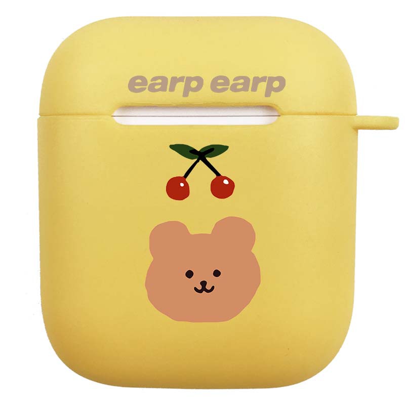 EJ201-黄色-樱桃小熊  白底