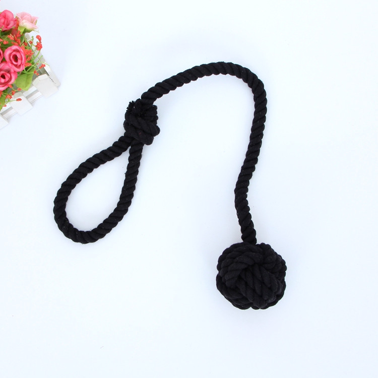 Simple Hand-woven Cotton String Ball Tie-up Curtain Decoration Wholesale display picture 2