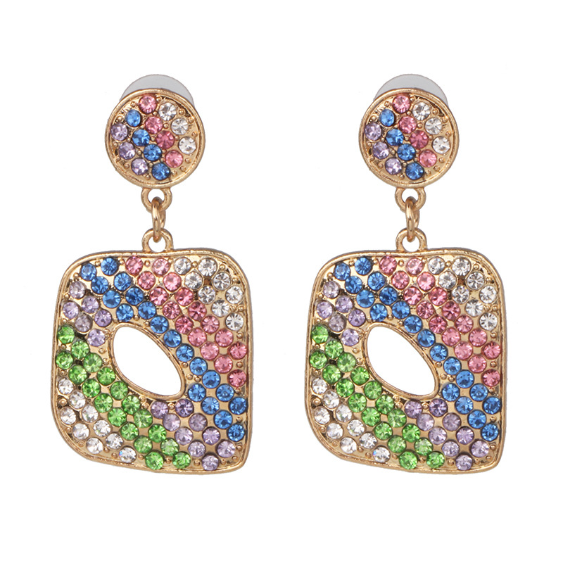 Hot Earrings Hot Fashion Creative Geometric Earrings Female Diamond Stud Earrings display picture 7