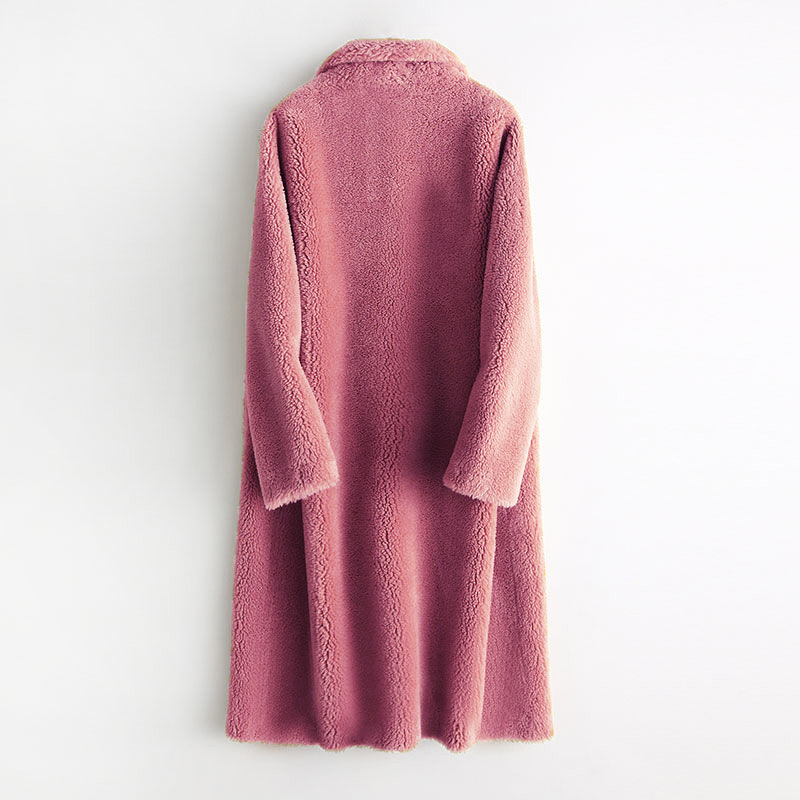 Women's Lambswool Fur Coat, Elegant Long Winter Jacket For Women_voghion.com
