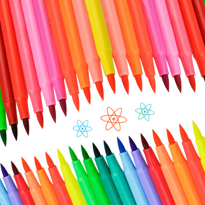 美术王国12色软头水彩笔小学生画画套装儿童幼儿园可水洗双头彩