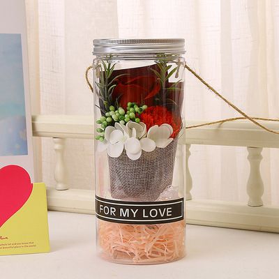 Cross border Soap Scenery a decoration Cylinder Bouquet of flowers wholesale originality new pattern Christmas Flower art gift